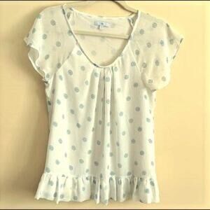 White Gap Ruffled Top Size Small